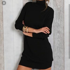 Black turtleneck sweater mini dress size large